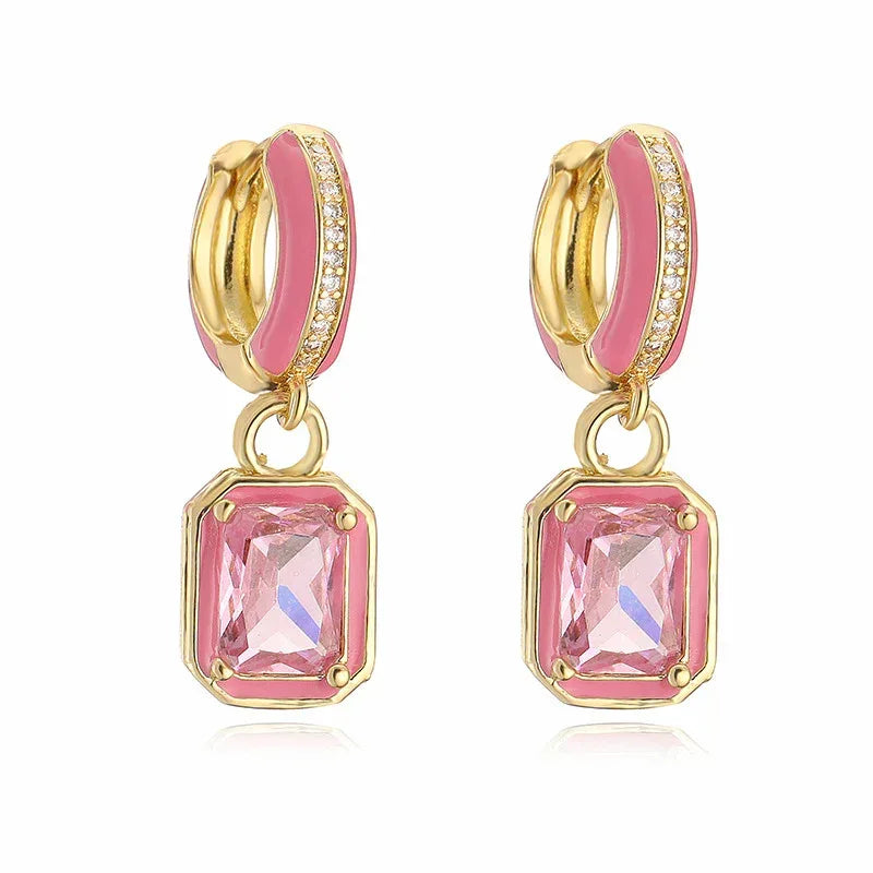 Colorful Drop Cube Sugar Earrings - Viexta