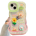 Gradient Flower Doll Silicone iPhone Case - Viexta