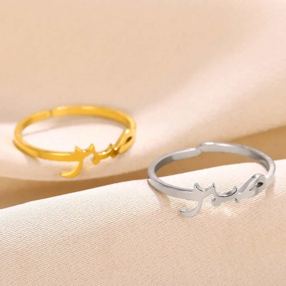 Arabic Stainless Steel Gold Plated Vintage Ring - Viexta