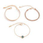 Rhinestone Chain Parthenocissus Grass Bracelet