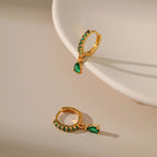 18K Gold Vintage Emerald Earrings