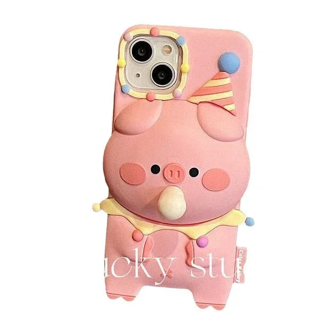 Press Bubble Blowing Cartoon Silicone iPhone Case - Viexta