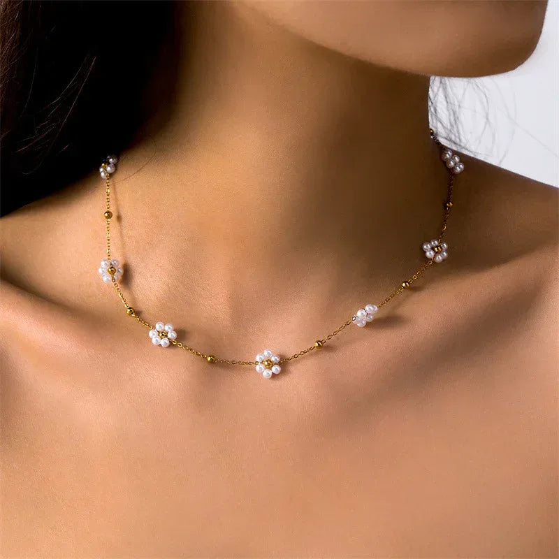 Women's Korean-style Fresh Flower Pearl Bracelet - Viexta