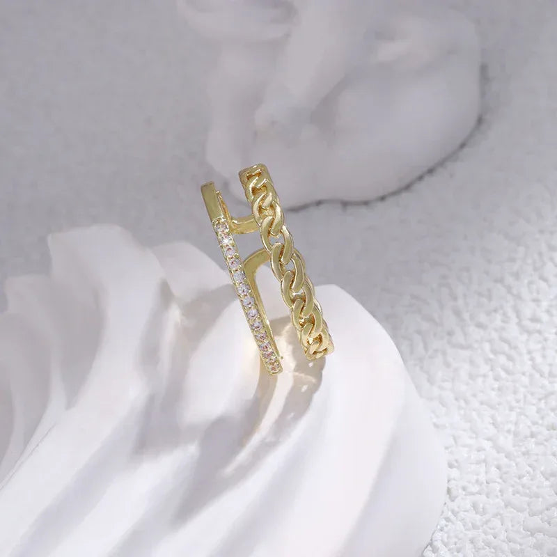 Double-layer Twist Open Ring - Viexta
