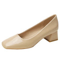 Lady Chunky Square Toe High Heels - Viexta
