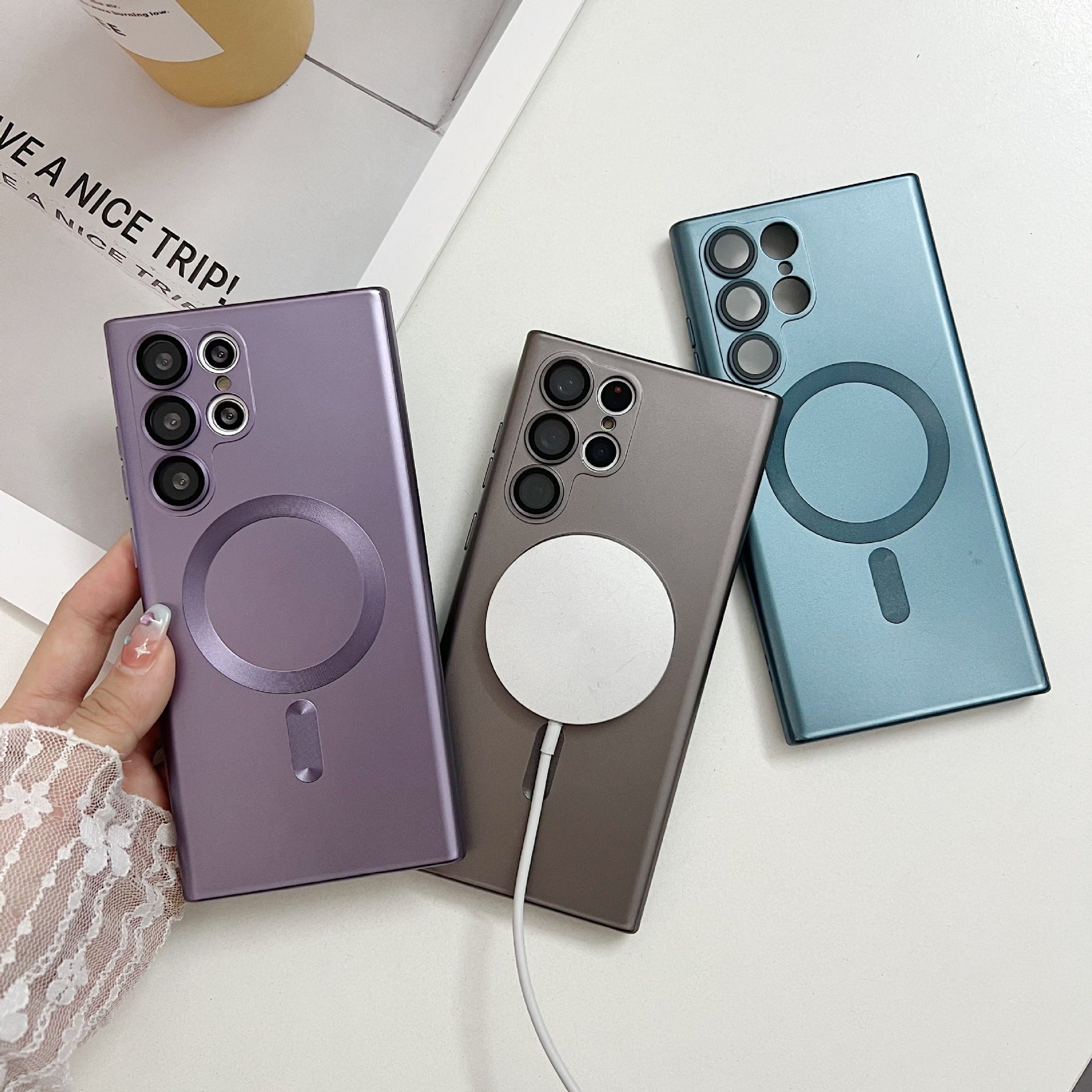 Advanced Metal Paint Magnetic Samsung Cover