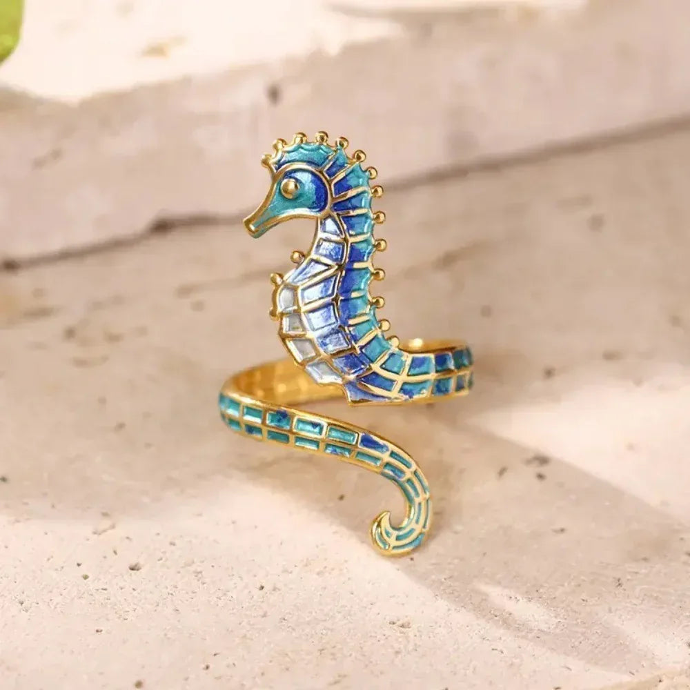 Stainless Steel Seahorse Ring - Viexta