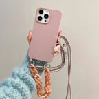 Candy Color Chain Lanyard Soft Lanyard iPhone Case - Viexta