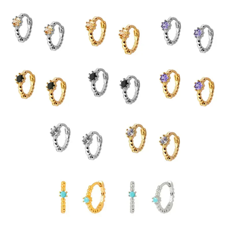 Round Rhinestone Earrings - Viexta