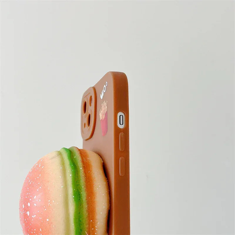 hamburger-decompression-squeezing-toy-iphone-case - Viexta