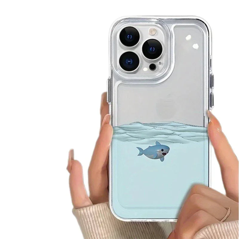 Underwater Shark Space Fine Hole iPhone Case - Viexta