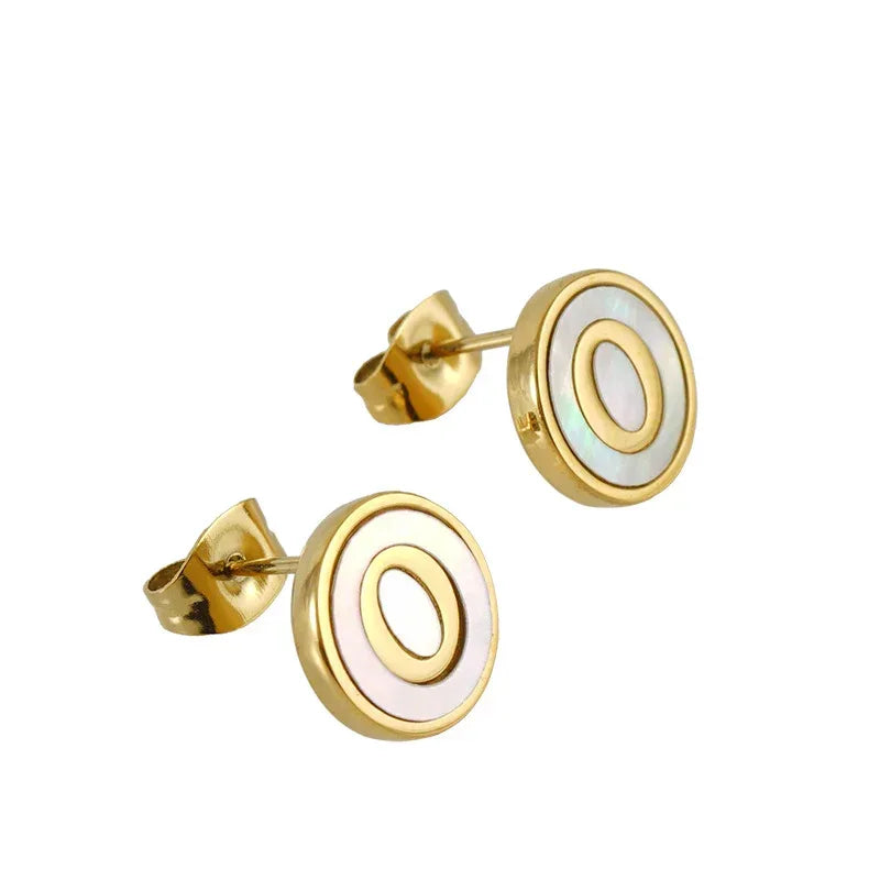 Titanium Steel 26 English Alphabet Letter Studs - Viexta