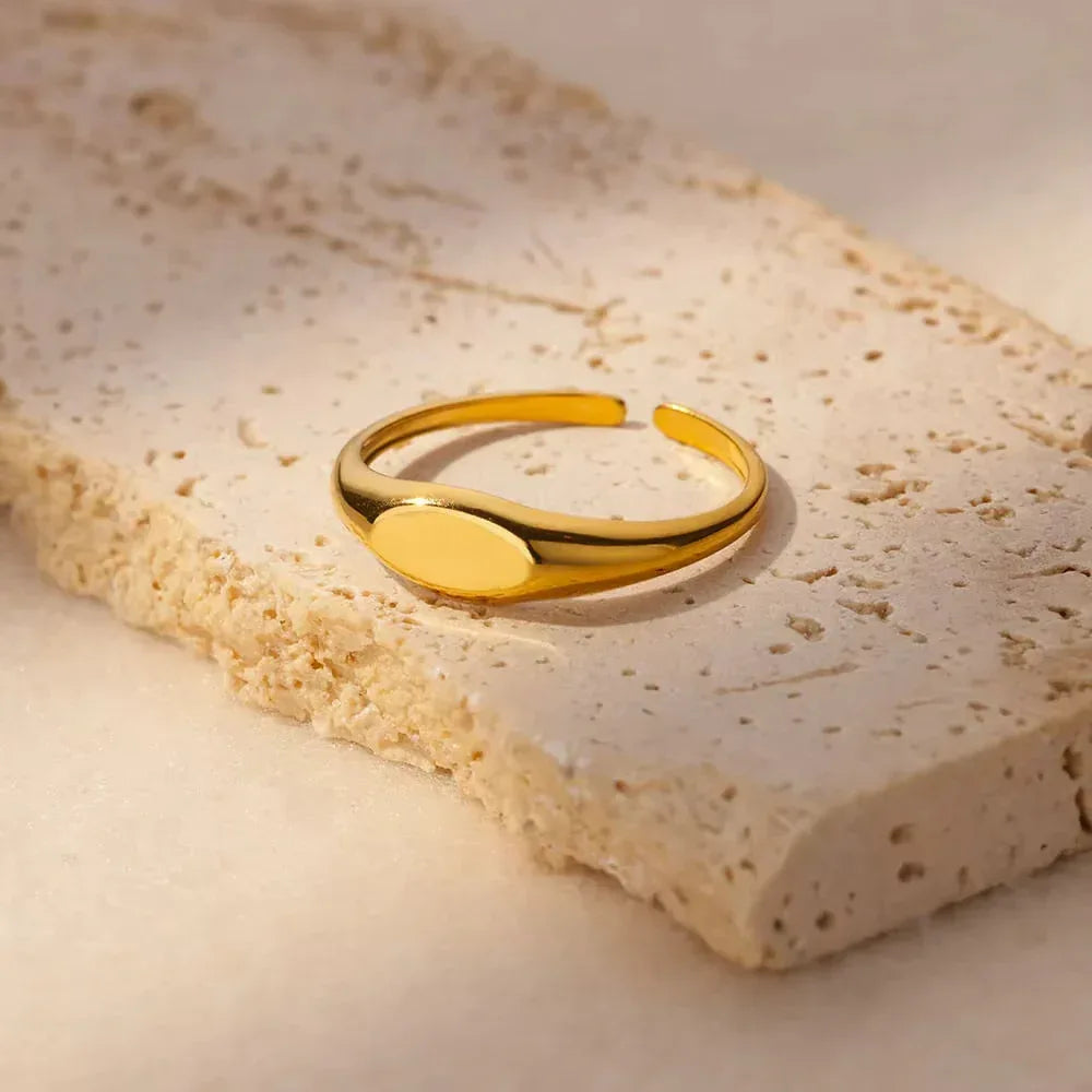 18K Gold Korean Minimalist Ring - Viexta