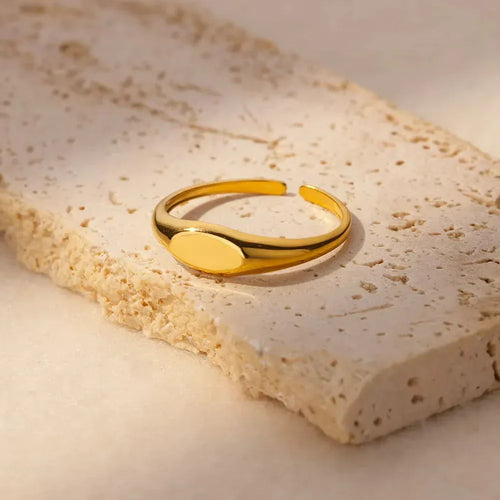 18K Gold Korean Minimalist Ring - Viexta