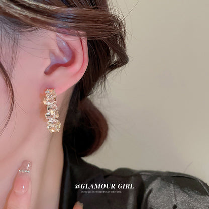 Vintage Zircon C- Shaped Ear Ring