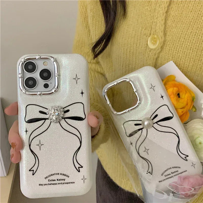 Line Bow Drop-resistant iPhone Case - Viexta