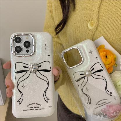 Line Bow Drop-resistant iPhone Case