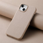 litchi-grain-plain-leather-iphone-case - Viexta