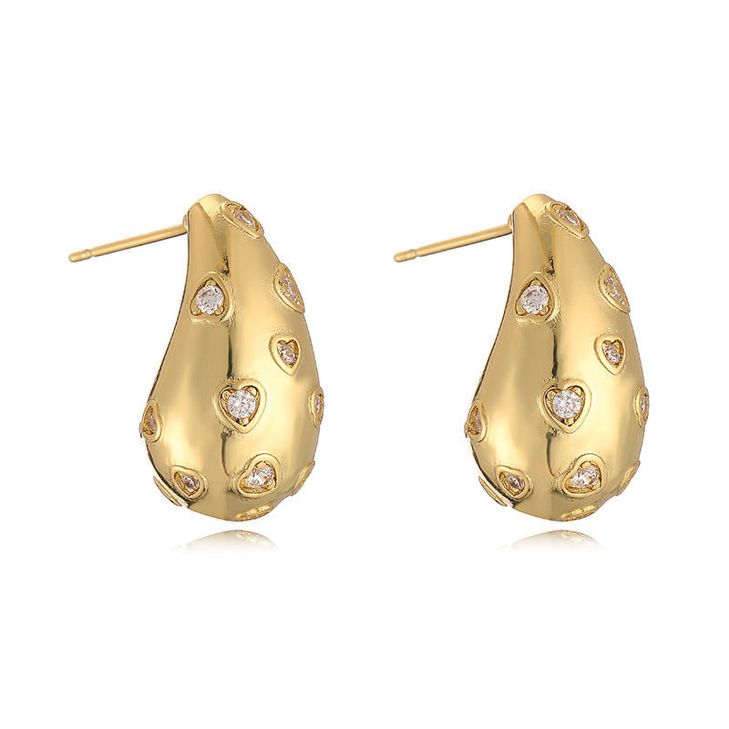 Zirconium Water Drop-shaped Earrings