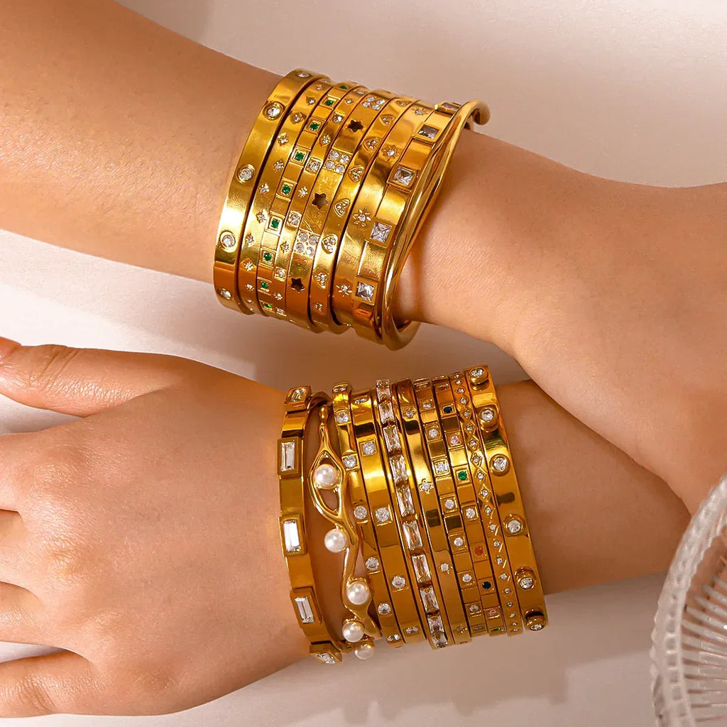 zircon-titanium-steel-electroplated-bracelet - Viexta