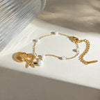 Stainless Steel Pearl Starfish Bracelet - Viexta