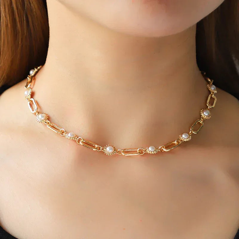 Pearl Necklace Suit Fashion - Viexta