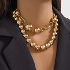 Round Beads A String Double-layer Necklace - Viexta