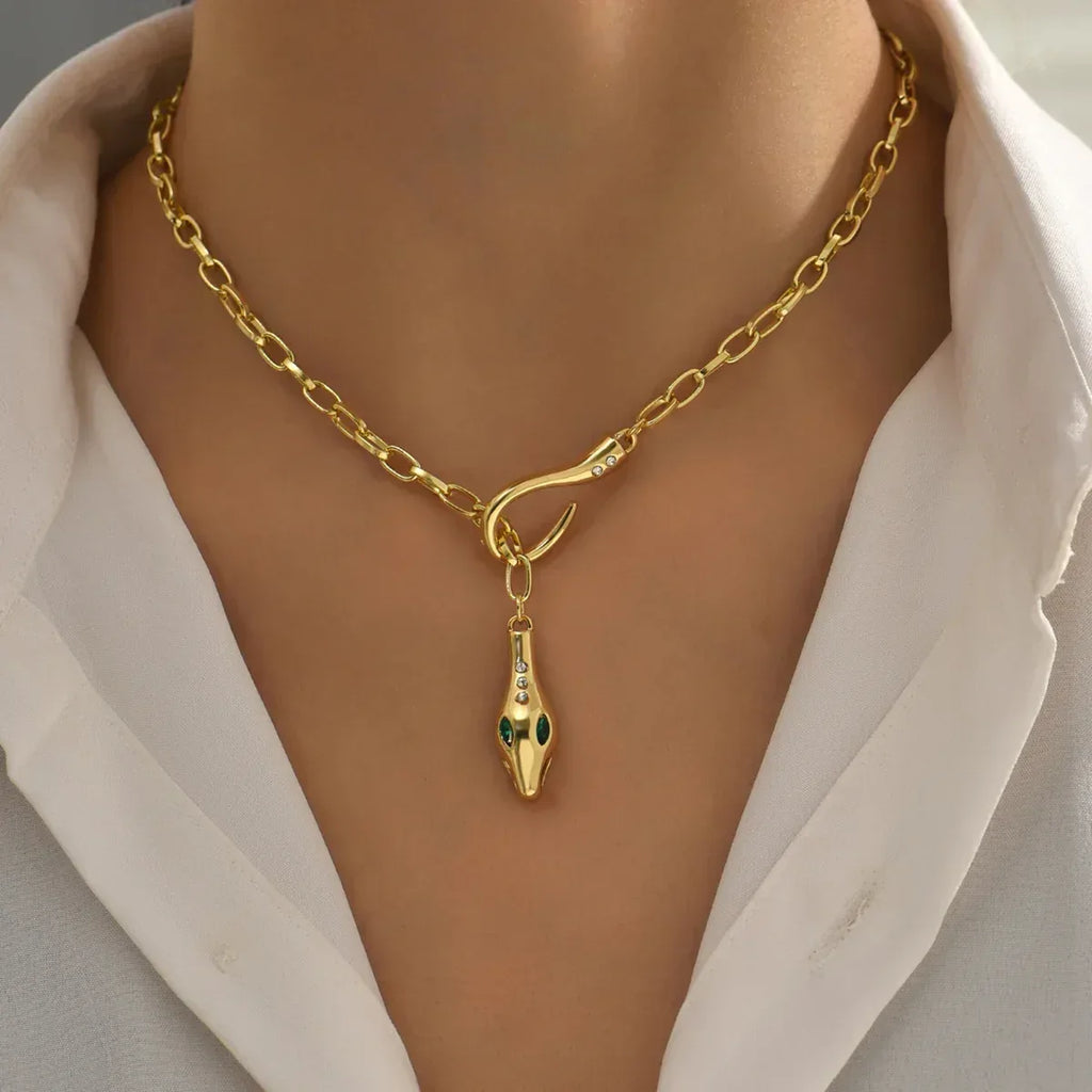 Elegant Metal Snake Series Necklace - Viexta