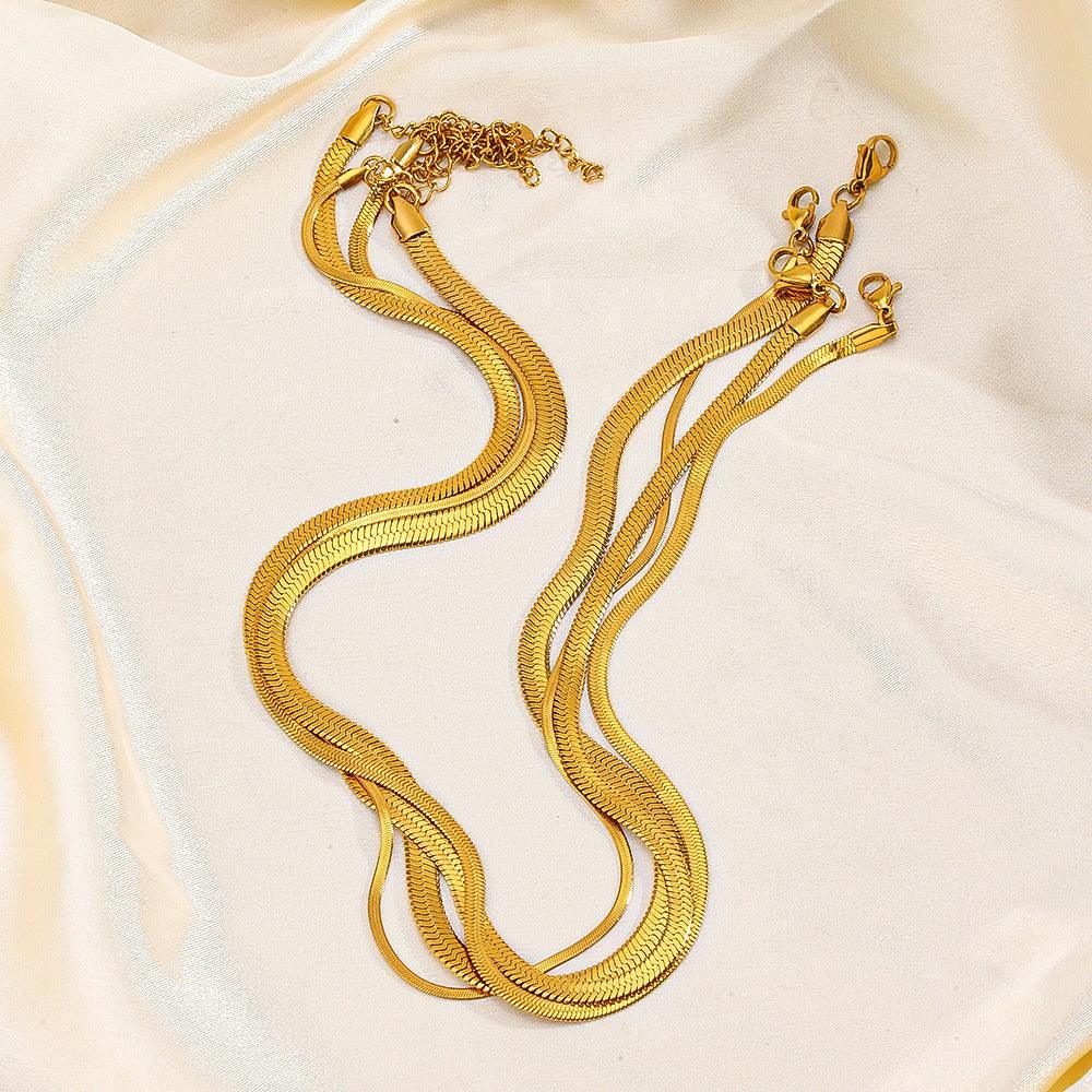 Stainless Steel Snake Collarbone Neckpiece - Viexta