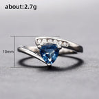 Women's Twisted Arm Micro-inlaid Blue Black Zircon Ring - Viexta