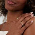 Golden Lily Crystal Ring