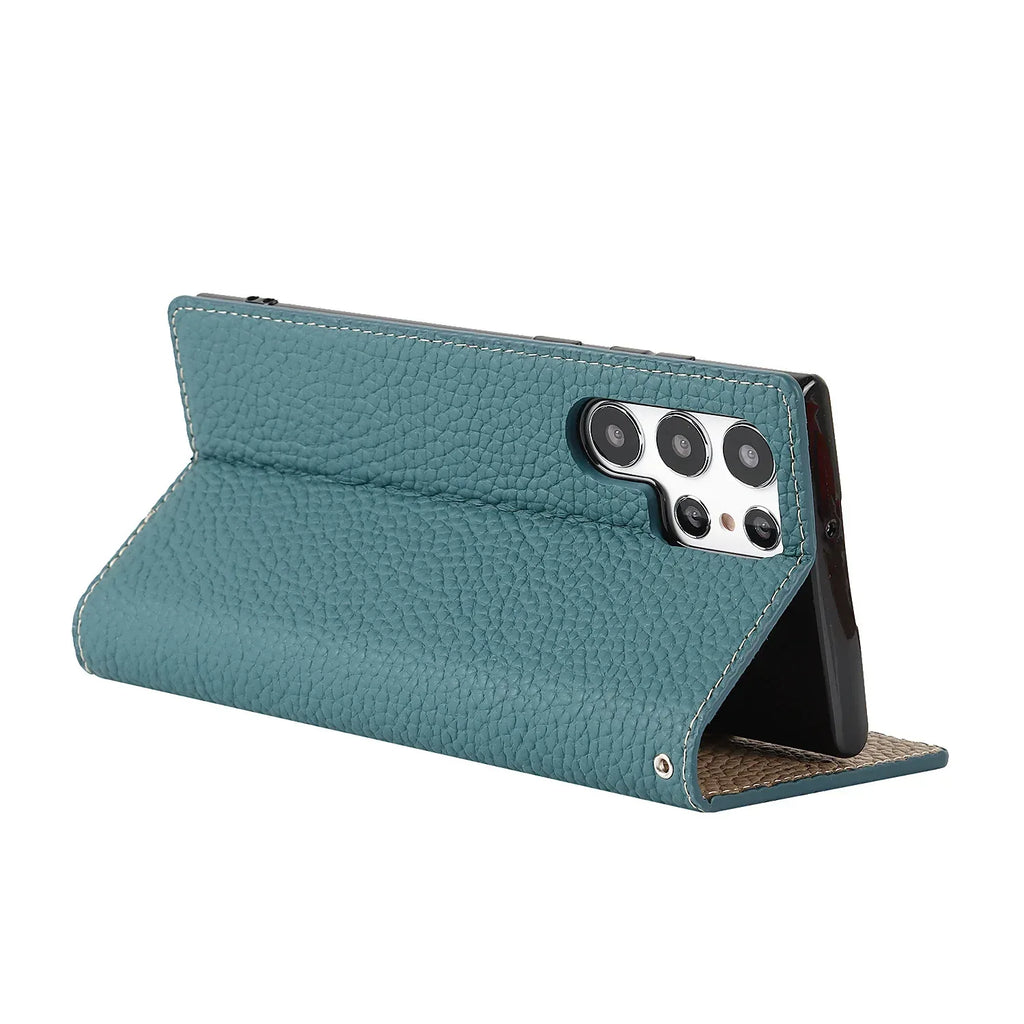 Litchi Leather Samsung Phone Case - Viexta