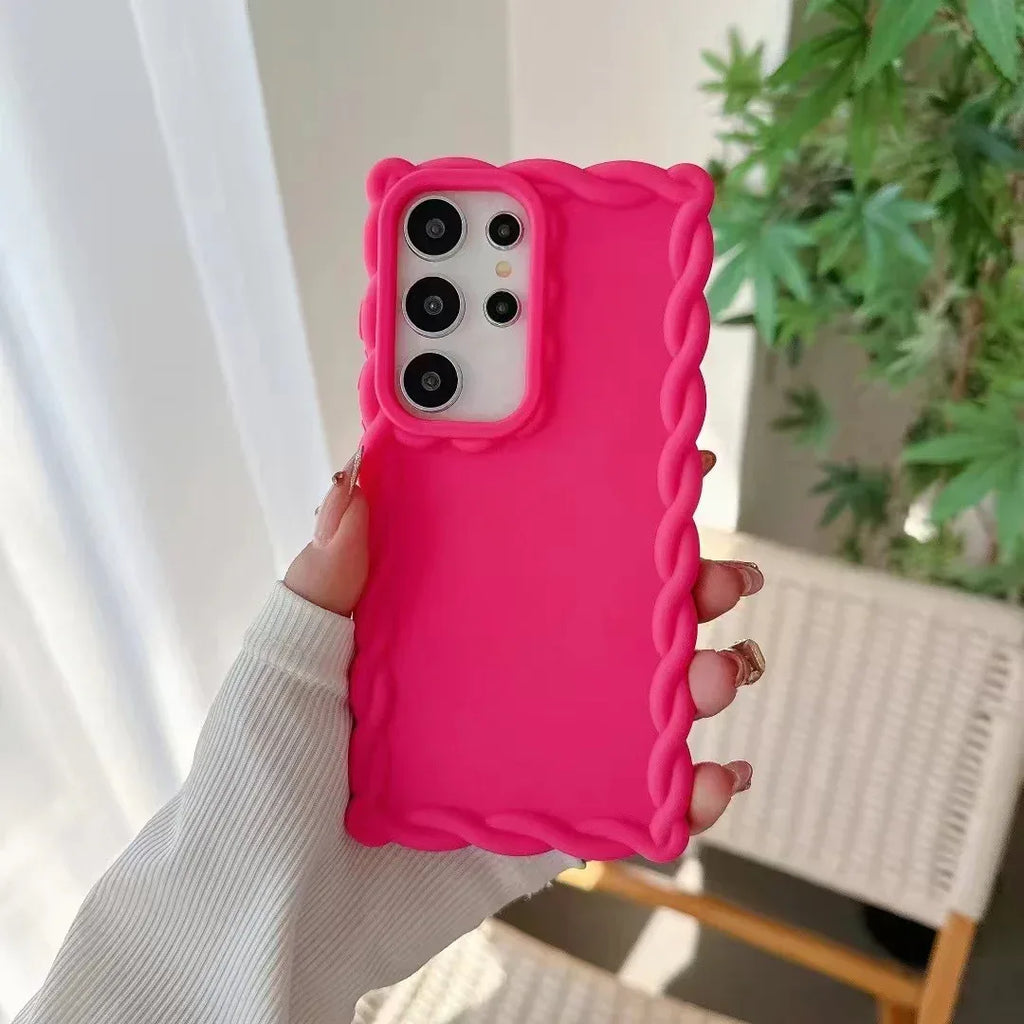 Hemp Pattern Drop-resistant Solid Color Samsung Phone Case - Viexta