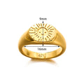 18K Smiling Face Sun Light Ring - Viexta