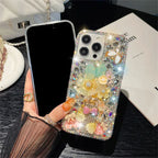 Flower Bow Rhinestone Tie Shell iPhone Case - Viexta