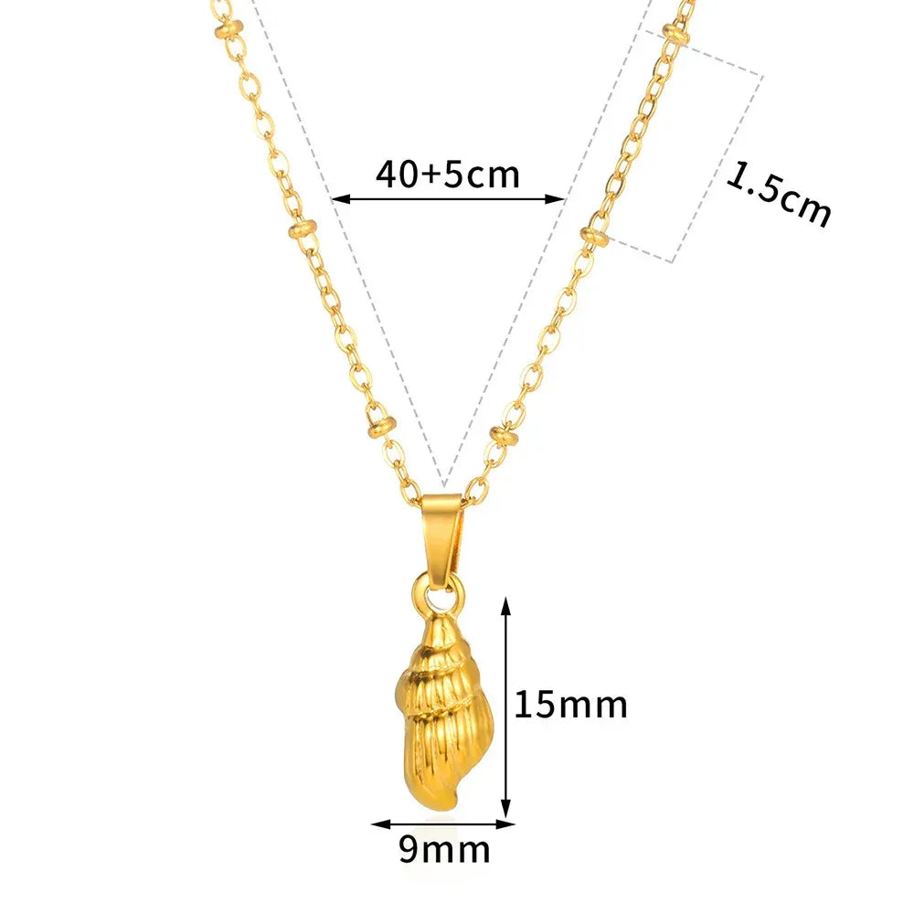 Starfish Beach Stainless Steel Shell Necklace - Viexta