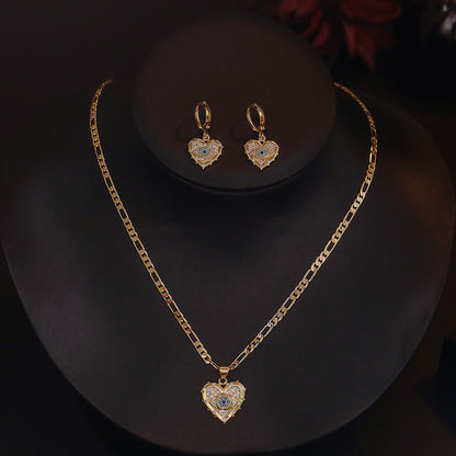 Evil Heart-shaped Necklace And Earrings Suite