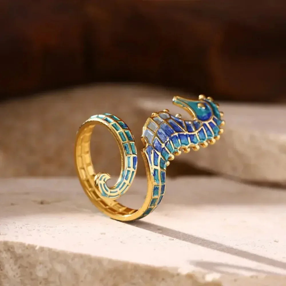 Stainless Steel Seahorse Ring - Viexta