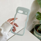Two-in-one Wave Shell Transparent Google Pixel case - Viexta