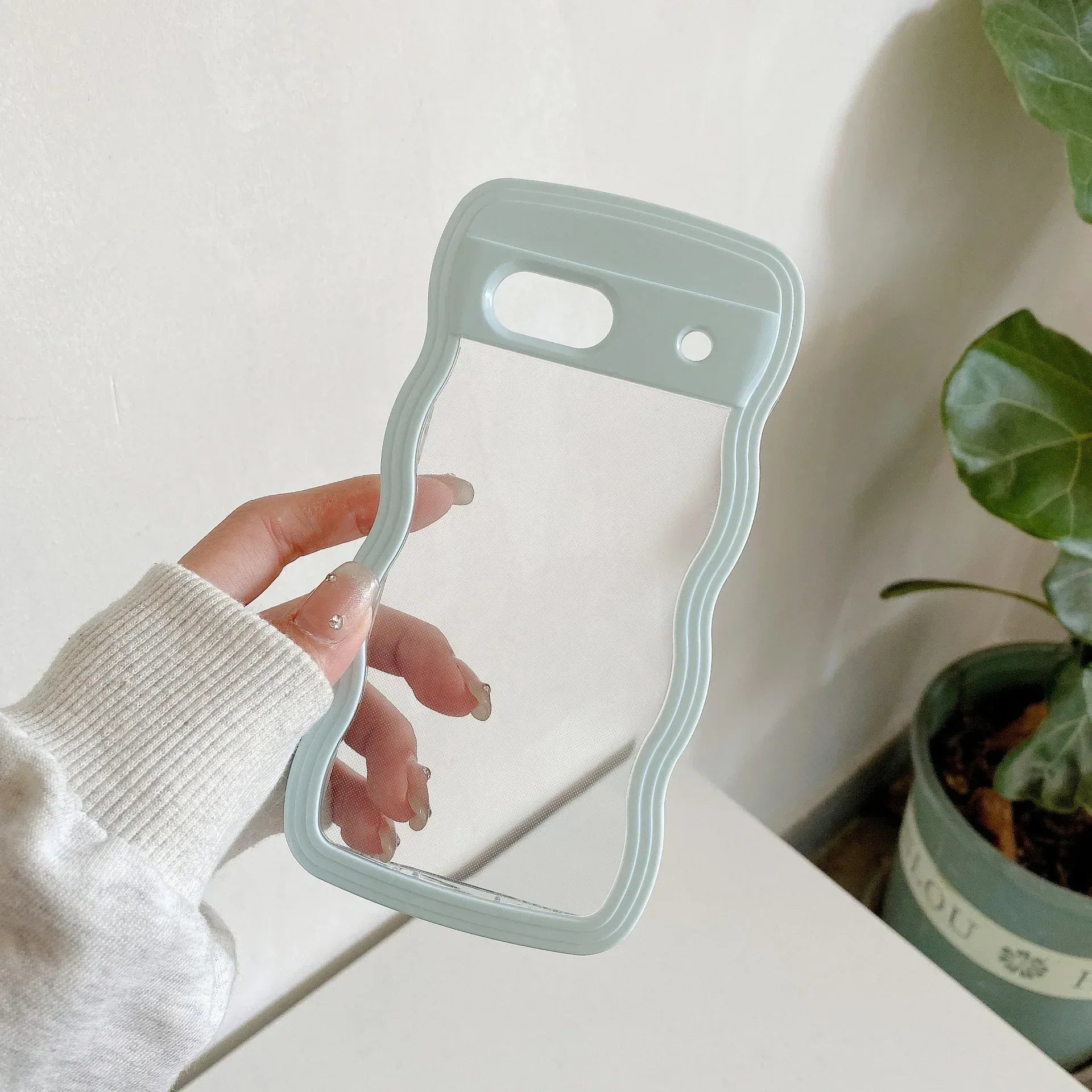 Two-in-one Wave Shell Transparent Google Pixel case - Viexta