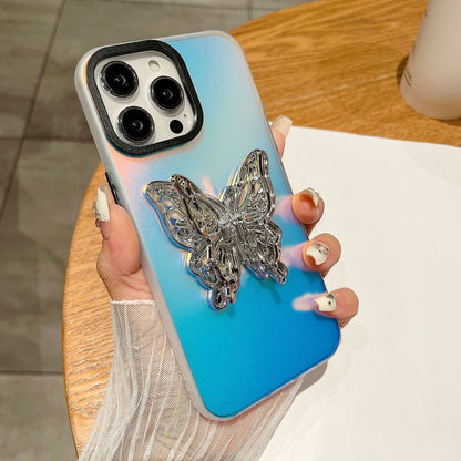 Aurora Three-dimensional Butterfly Bracket iPhone Case