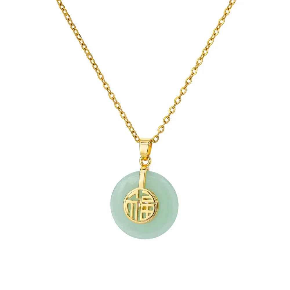Oval Cat's Eye Pendant Titanium Steel Necklace - Viexta