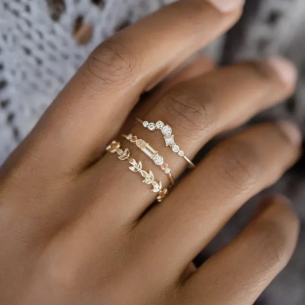 14k Four-piece Ring Set - Viexta
