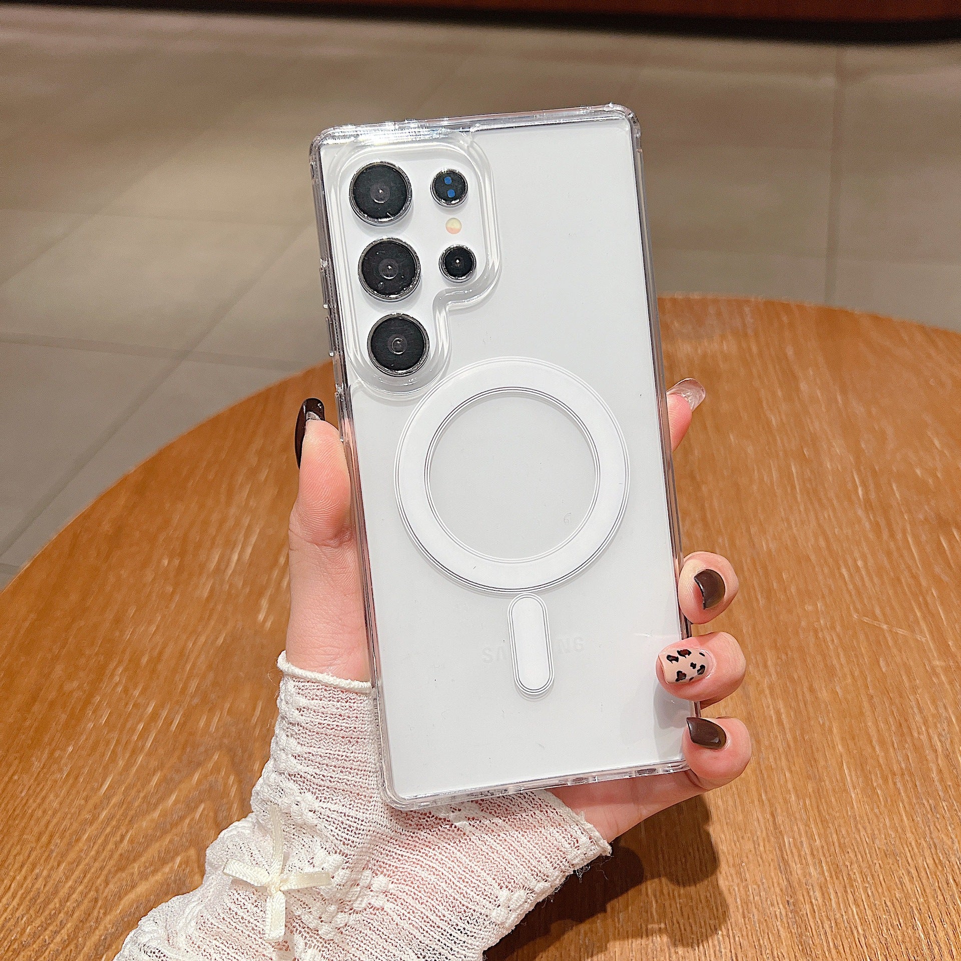 Magnetic Drop-resistant Transparent Samsung Phone Case