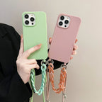 Candy Color Chain Lanyard Soft Lanyard iPhone Case - Viexta