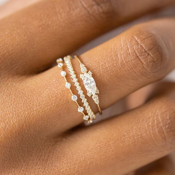 14k Three-piece Ring Set