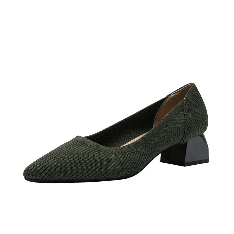 Pointed Shallow Medium High Heel - Viexta