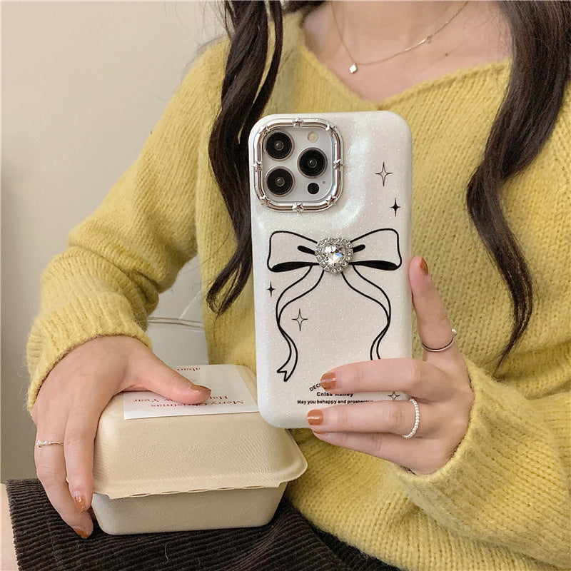 Line Bow Drop-resistant iPhone Case