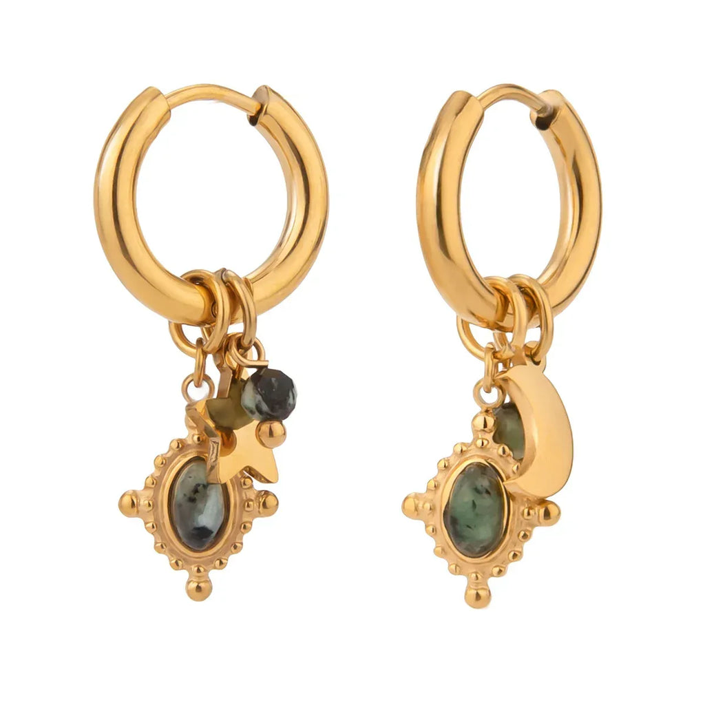 Stainless Steel Star Moon Ear Clip - Viexta