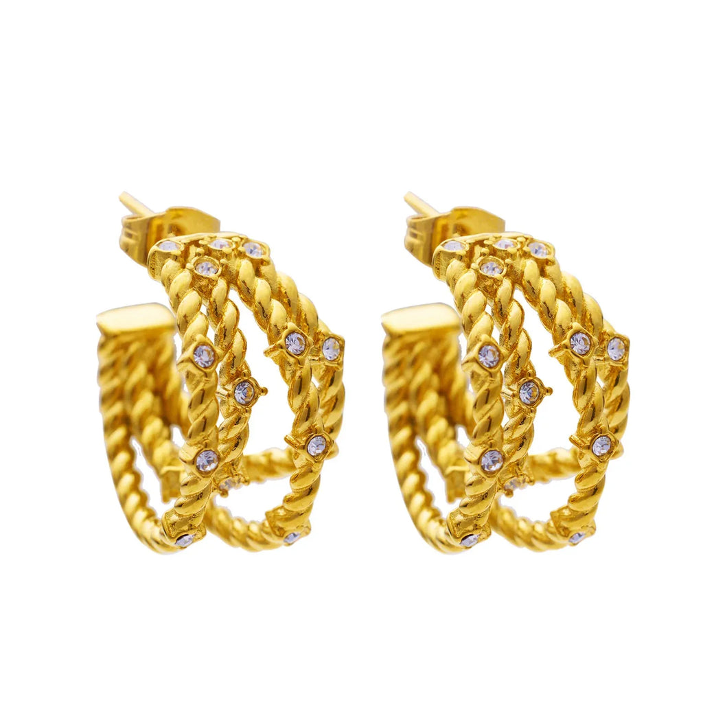 Stainless Steel 18K Gold Plating Hoops - Viexta